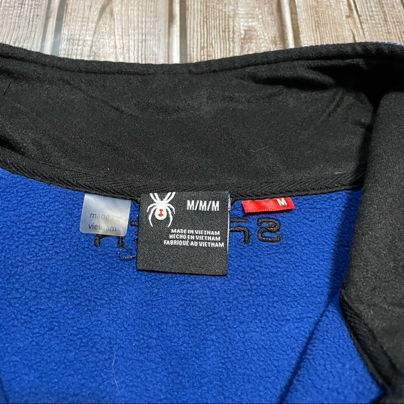 Spyder Pullover Sweater Blue Black  1/4 Zip Long Sleeve Men’s Sz M - Picture 3 of 3